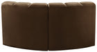 Meridian Furniture - Arc Velvet Modular Sofa in Brown - 103Brown-S2B - GreatFurnitureDeal