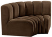 Meridian Furniture - Arc Velvet Modular Sofa in Brown - 103Brown-S2B - GreatFurnitureDeal