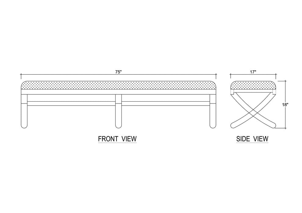 Bramble - Milton X Bench - BR-28409 - GreatFurnitureDeal
