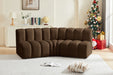 Meridian Furniture - Arc Velvet Modular Sofa in Brown - 103Brown-S3B - GreatFurnitureDeal