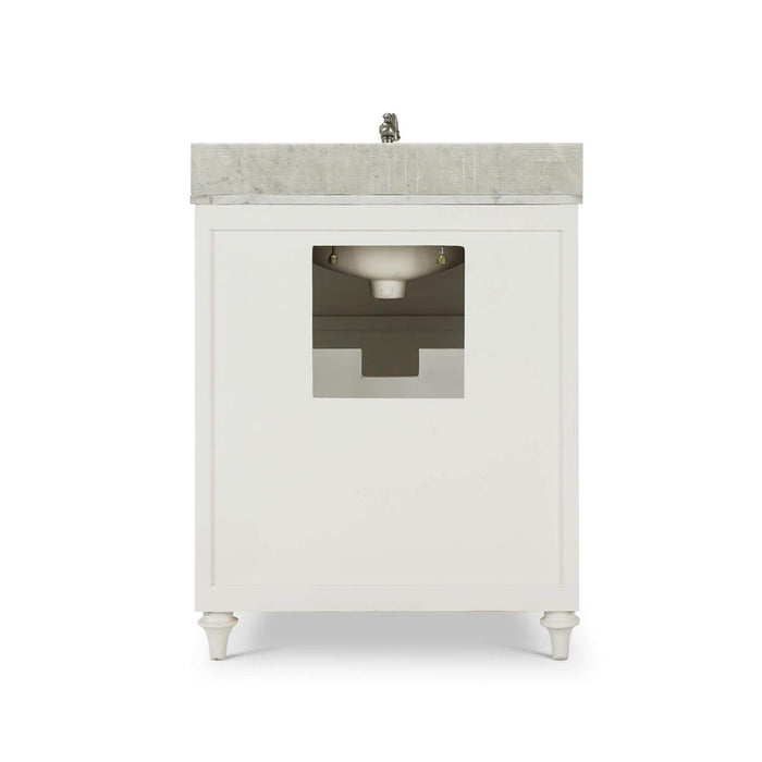 Bramble - Kraton Single Vanity in True White w/ Sink & Marble Top - 28410TRW-----