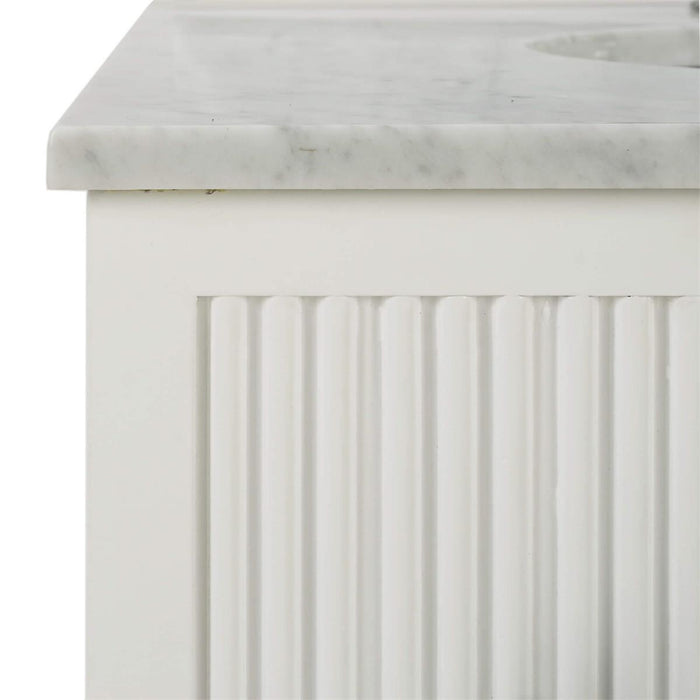 Bramble - Kraton Single Vanity in True White w/ Sink & Marble Top - 28410TRW-----