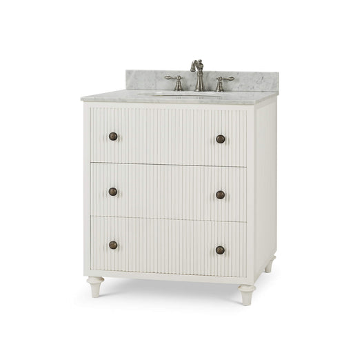 Bramble - Kraton Single Vanity in True White w/ Sink & Marble Top - 28410TRW----- - GreatFurnitureDeal