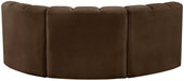 Meridian Furniture - Arc Velvet Modular Sofa in Brown - 103Brown-S3C - GreatFurnitureDeal