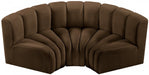 Meridian Furniture - Arc Velvet Modular Sofa in Brown - 103Brown-S3C - GreatFurnitureDeal