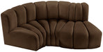 Meridian Furniture - Arc Velvet Modular Sofa in Brown - 103Brown-S3D - GreatFurnitureDeal