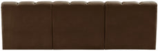 Meridian Furniture - Arc Velvet Modular Sofa in Brown - 103Brown-S3F - GreatFurnitureDeal