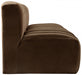 Meridian Furniture - Arc Velvet Modular Sofa in Brown - 103Brown-S3F - GreatFurnitureDeal