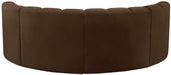 Meridian Furniture - Arc Velvet 4 Piece Sectional in Brown - 103Brown-S4C - GreatFurnitureDeal