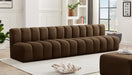 Meridian Furniture - Arc Velvet 4 Piece Sectional in Brown - 103Brown-S4E - GreatFurnitureDeal