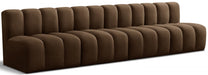 Meridian Furniture - Arc Velvet 4 Piece Sectional in Brown - 103Brown-S4E - GreatFurnitureDeal