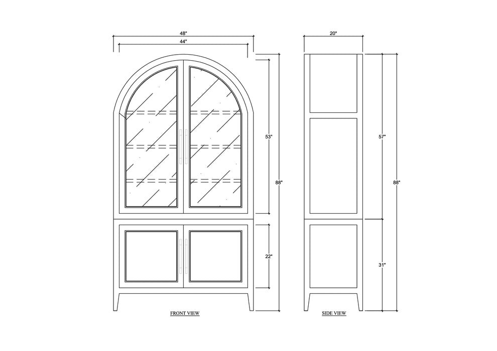 Bramble - Lumina Glass Display Cabinet - BR-28421 - GreatFurnitureDeal