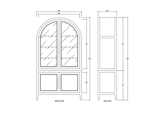 Bramble - Lumina Glass Display Cabinet - BR-28421 - GreatFurnitureDeal