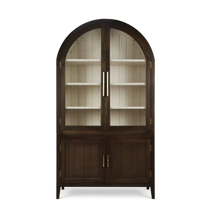 Bramble - Lumina Glass Cabinet in Walnut w/ Putty Interior - 28421WLT-PUT--NDT - GreatFurnitureDeal