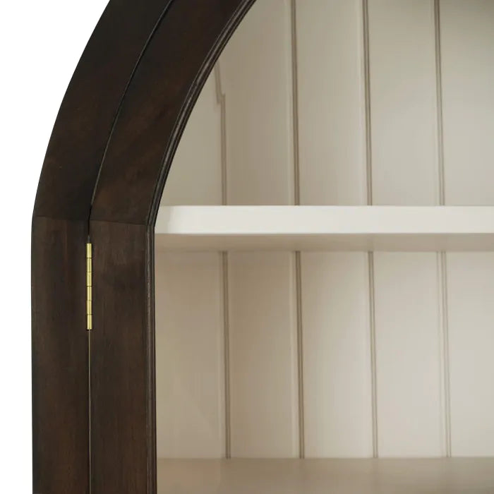 Bramble - Lumina Glass Cabinet in Walnut w/ Putty Interior - 28421WLT-PUT--NDT - GreatFurnitureDeal