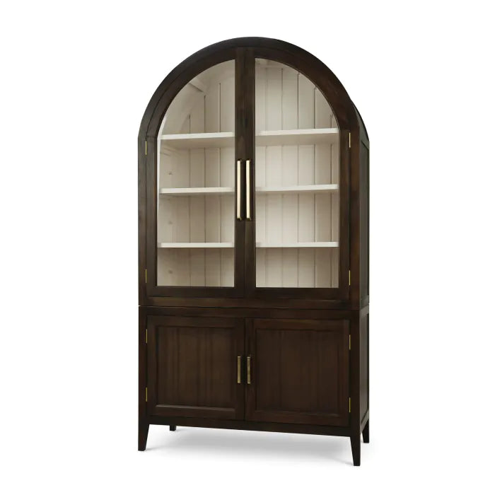 Bramble - Lumina Glass Cabinet in Walnut w/ Putty Interior - 28421WLT-PUT--NDT - GreatFurnitureDeal