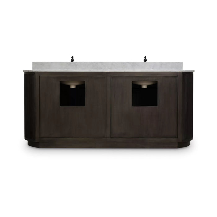 Bramble - Kraton Oval Double Vanity w/ Sink & Marble Top - BR-28422 - GreatFurnitureDeal