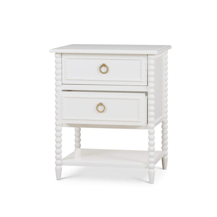 Bramble - Cholet 2 Drawer Bedside Table w/ Shelf in Architectural White - 28423HRW----LDT