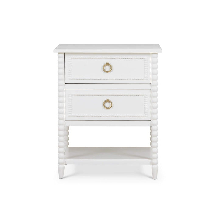 Bramble - Cholet 2 Drawer Bedside Table w/ Shelf in Architectural White - 28423HRW----LDT