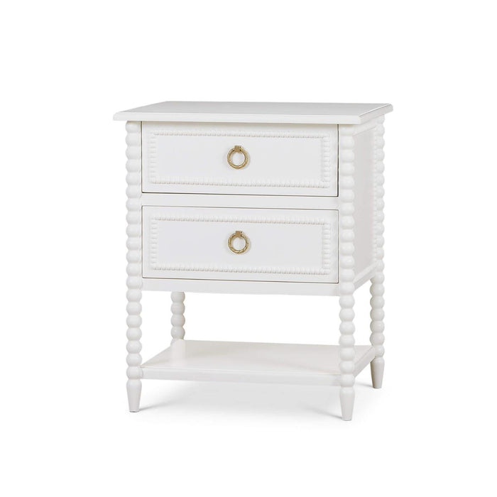 Bramble - Cholet 2 Drawer Bedside Table w/ Shelf in Architectural White - 28423HRW----LDT