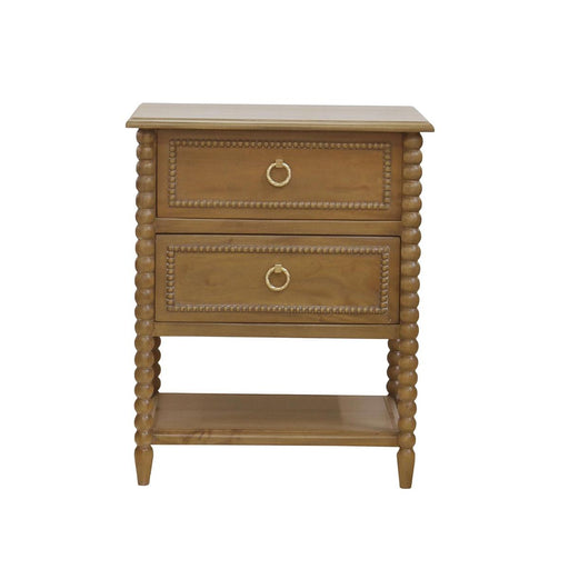 Bramble - Cholet 2 Drawer Bedside Table w/ Shelf in Straw Wash - 28423STW----- - GreatFurnitureDeal