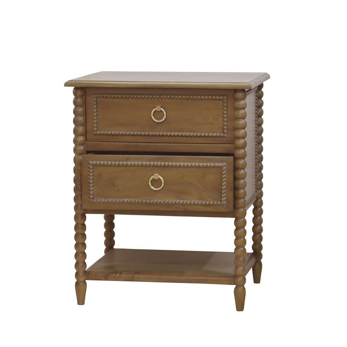 Bramble - Cholet 2 Drawer Bedside Table w/ Shelf in Straw Wash - 28423STW-----