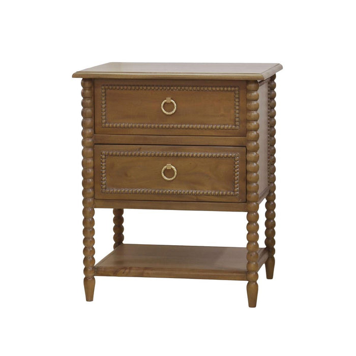 Bramble - Cholet 2 Drawer Bedside Table w/ Shelf in Straw Wash - 28423STW-----