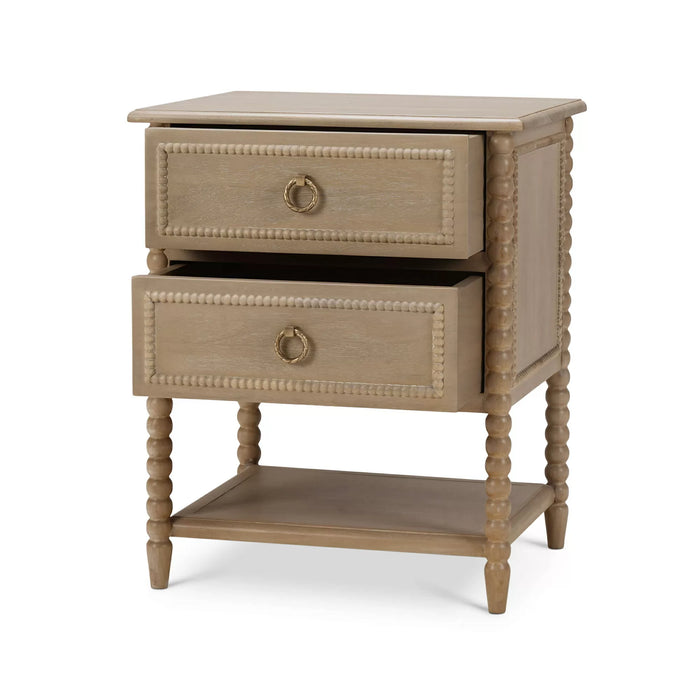 Bramble - Cholet 2 Drawer Bedside Table w/ Shelf - BR-28423 - GreatFurnitureDeal