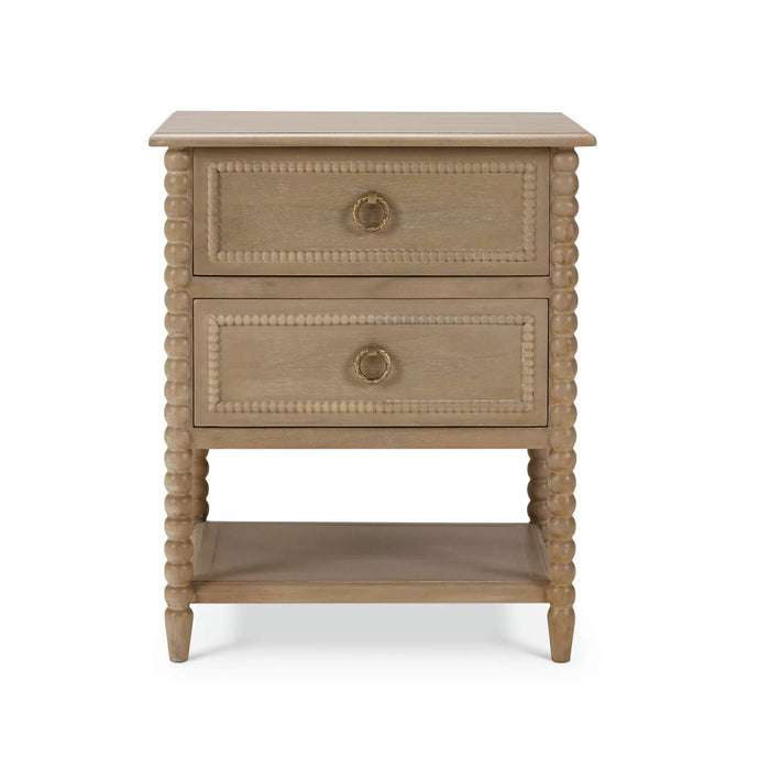 Bramble - Cholet 2 Drawer Bedside Table w/ Shelf - BR-28423 - GreatFurnitureDeal