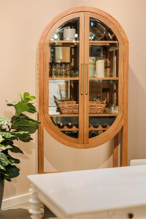 Bramble - Napa Wine Cabinet w/ Mirrored Back in Antique French Oak - 28425AFD-----