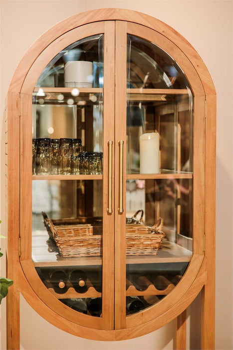 Bramble - Napa Wine Cabinet w/ Mirrored Back in Antique French Oak - 28425AFD-----