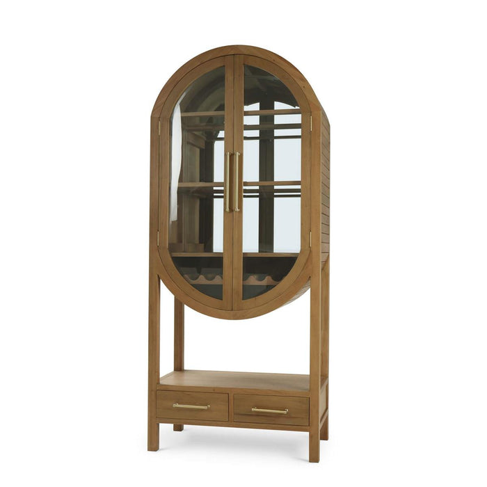 Bramble - Napa Wine Cabinet w/ Mirrored Back in Antique French Oak - 28425AFD-----