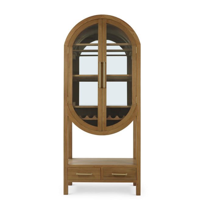 Bramble - Napa Wine Cabinet w/ Mirrored Back in Antique French Oak - 28425AFD----- - GreatFurnitureDeal