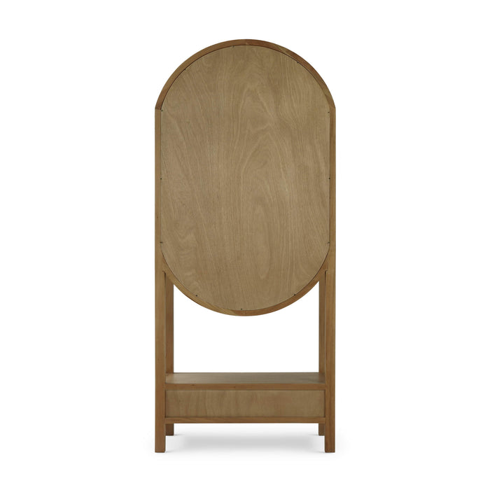 Bramble - Napa Wine Cabinet w/ Mirrored Back in Antique French Oak - 28425AFD----- - GreatFurnitureDeal