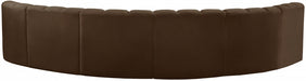 Meridian Furniture - Arc Velvet 6 Piece Sectional in Brown - 103Brown-S6B - GreatFurnitureDeal