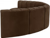 Meridian Furniture - Arc Velvet 6 Piece Sectional in Brown - 103Brown-S6B - GreatFurnitureDeal