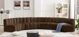 Meridian Furniture - Arc Velvet 7 Piece Sectional in Brown - 103Brown-S7B - GreatFurnitureDeal