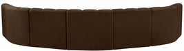 Meridian Furniture - Arc Velvet 7 Piece Sectional in Brown - 103Brown-S7B - GreatFurnitureDeal