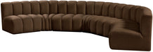 Meridian Furniture - Arc Velvet 7 Piece Sectional in Brown - 103Brown-S7B - GreatFurnitureDeal