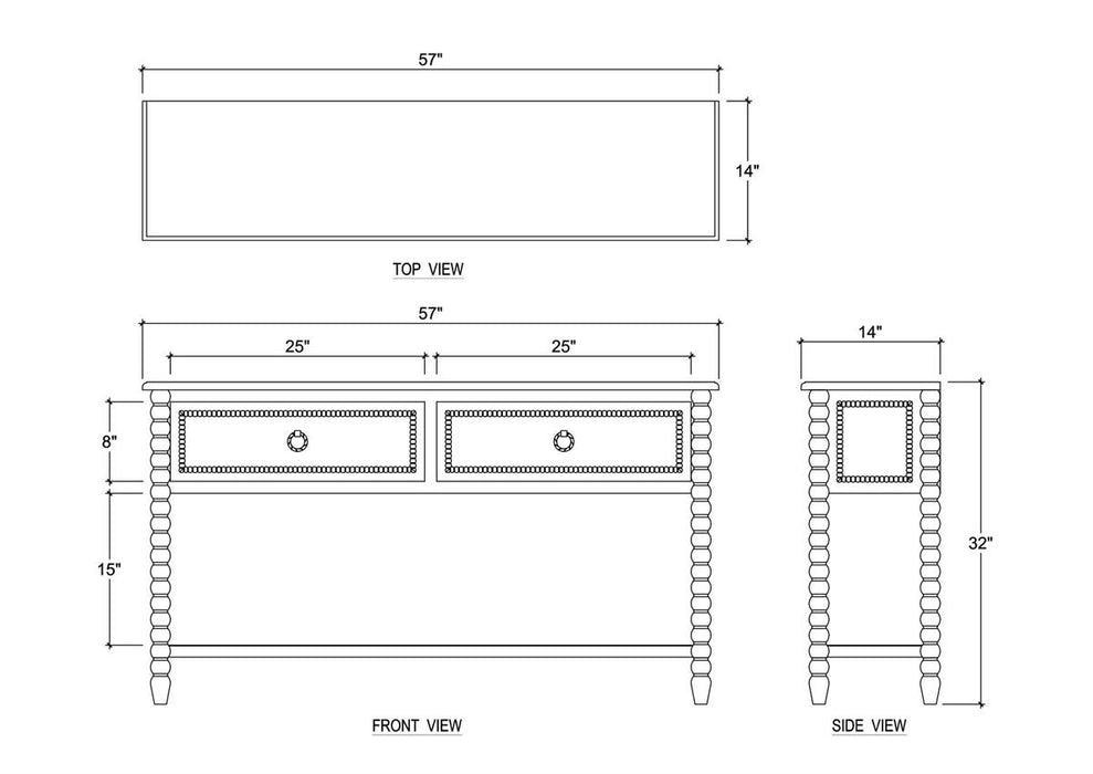 Bramble - Cholet Console Table w/ 2 Drawers in Straw Wash - 28430STW-----