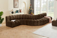 Meridian Furniture - Arc Velvet 7 Piece Sectional in Brown - 103Brown-S7C - GreatFurnitureDeal