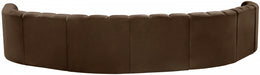 Meridian Furniture - Arc Velvet 8 Piece Sectional in Brown - 103Brown-S8B - GreatFurnitureDeal