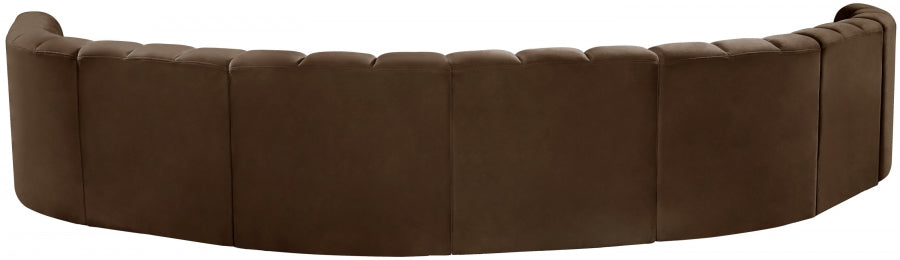 Meridian Furniture - Arc Velvet 8 Piece Sectional in Brown - 103Brown-S8B - GreatFurnitureDeal