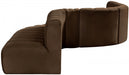 Meridian Furniture - Arc Velvet 8 Piece Sectional in Brown - 103Brown-S8C - GreatFurnitureDeal