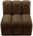Meridian Furniture - Arc Velvet Modular Chair in Brown - 103Brown-ST - GreatFurnitureDeal