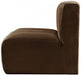 Meridian Furniture - Arc Velvet Modular Chair in Brown - 103Brown-ST - GreatFurnitureDeal