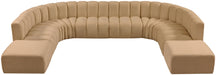 Meridian Furniture - Arc Leather 10 Piece Modular Sectional in Camel - 103Camel-S10A - GreatFurnitureDeal