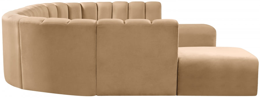 Meridian Furniture - Arc Leather 10 Piece Modular Sectional in Camel - 103Camel-S10A - GreatFurnitureDeal