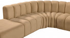 Meridian Furniture - Arc Leather 10 Piece Modular Sectional in Camel - 103Camel-S10A - GreatFurnitureDeal