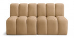 Meridian Furniture - Arc Velvet Modular Sofa in Camel - 103Camel-S2A - GreatFurnitureDeal